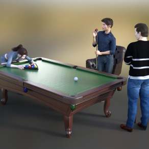 现代打桌球人物3D模型下载